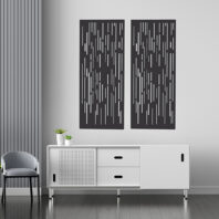 Gray sofa in white living room with copy space, 3D rendering