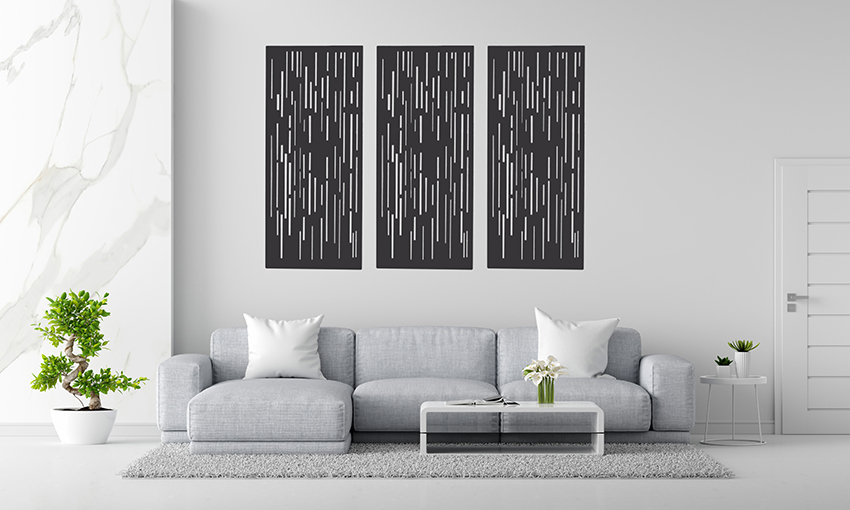 Gray sofa in white living room with copy space, 3D rendering Gray sofa in white living room with copy space, 3D rendering